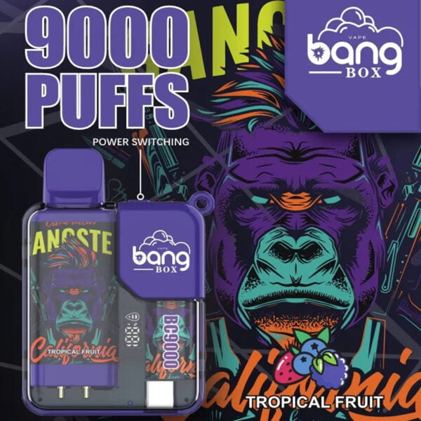 Bang Box 9000 Puffs 0% 2% 3% 5% Nikotiini Ladattava LED Pover Display Kertakäyttöinen Vape Tukkumyynti - BaseVape - 3