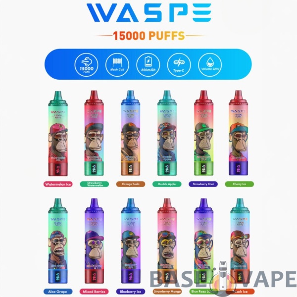 WASPE 15000 PUFFS 0% 2% 3% 5% Nicotine Disposable Vape Wholesale - BaseVape - 2