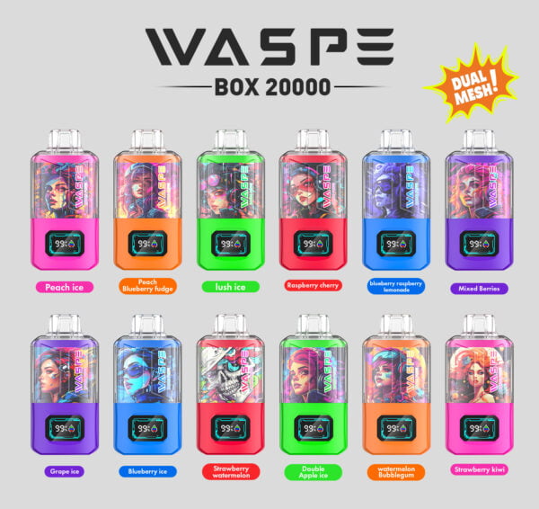 WASPE 20000 PUFFS Dual Mesh Box 0% 2% 3% 5% Нікотиновий одноразовий вейп оптом - BaseVape - 2