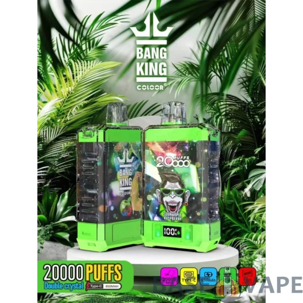 Bang King Double Crystal 20000 Puffs 0% 2% 3% 5% Mažai nikotino įkraunamas vienkartinis Vapes Pen masinis pirkimas Didmeninė prekyba – BaseVape – 1