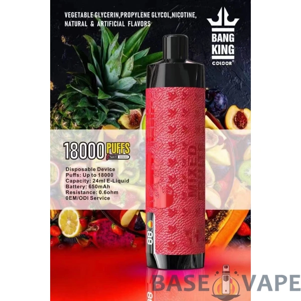 Bang King Crown Bar 18000 Puffs 0% 2% 3% 5% Mažai nikotino įkraunamas vienkartinis Vapes Pen masinis pirkimas Didmeninė prekyba – BaseVape – 6