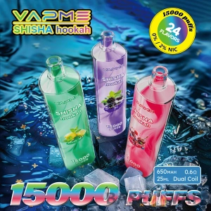Vapme Shisha Hookah 15000 Puffs 0% 2% Nicotina Recarregável Vapes descartáveis ​​em massa comprar por atacado