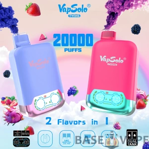 VapSolo Twins 20000 Puffs 2% 5% Перезаряжаемые одноразовые ручки для электронных сигарет с низким содержанием никотина, оптовая покупка оптом