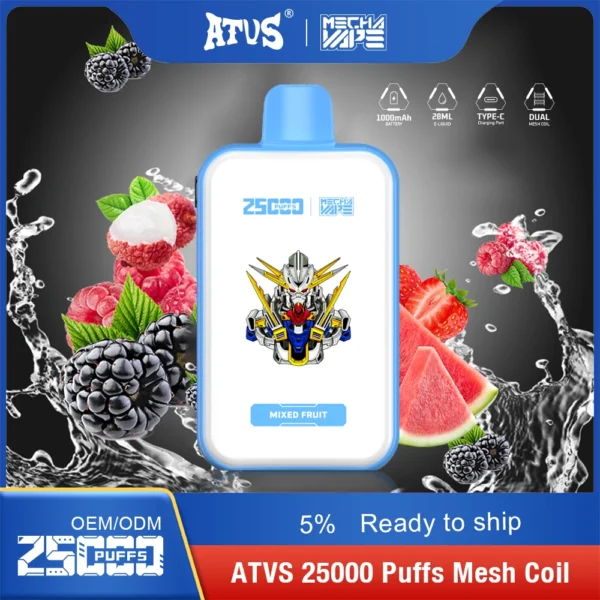 ATVS 25000 Puffs Dual Mesh 5% Low Nicotine Rechargeable Disposable Vapes Pen Bulk Buy Wholesale - BaseVape - 10