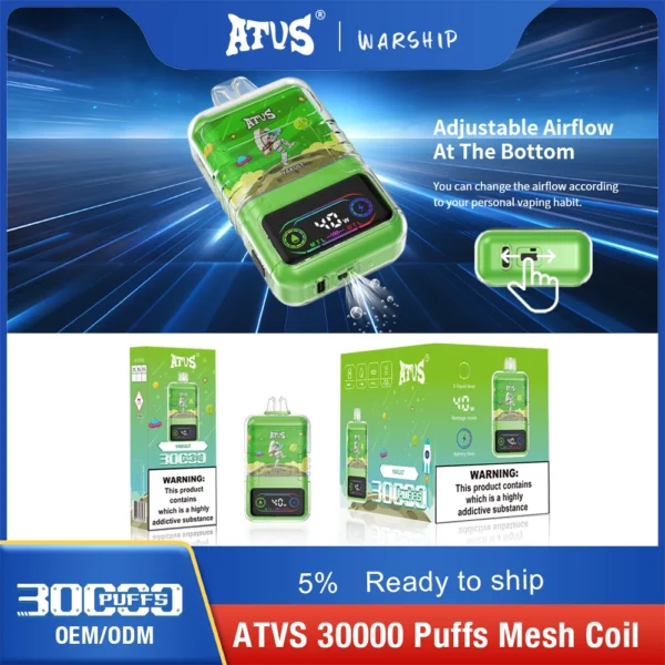 ATVS 30000 Puffs Dual Mesh 5% Low Nicotine Rechargeable Disposable Vapes Pen Bulk Buy Wholesale - BaseVape - 7