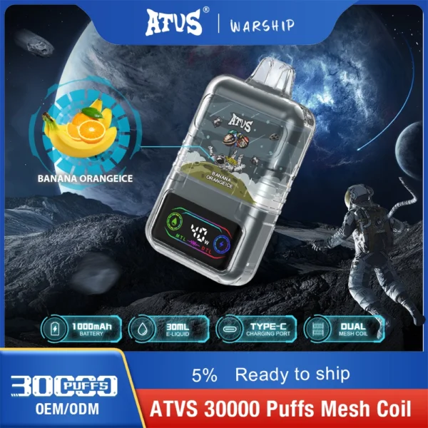 ATVS 30000 Puffs Dual Mesh 5% Low Nicotine Rechargeable Disposable Vapes Pen Bulk Buy Wholesale - BaseVape - 4