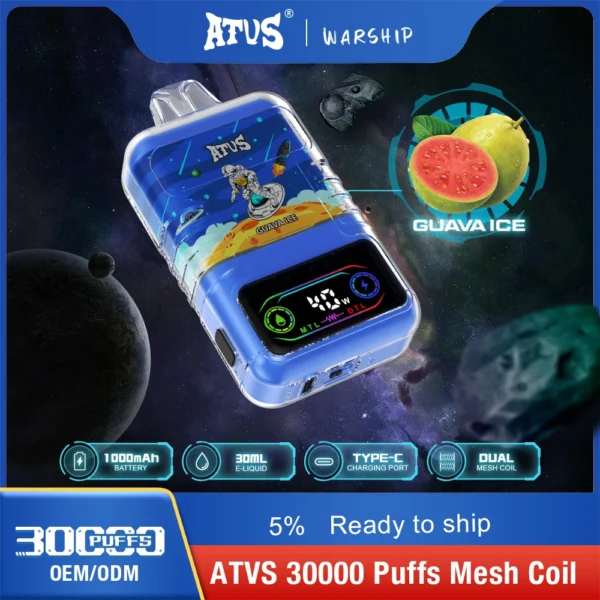 ATVS 30000 Puffs Dual Mesh 5% Low Nicotine Rechargeable Disposable Vapes Pen Bulk Buy Wholesale - BaseVape - 2