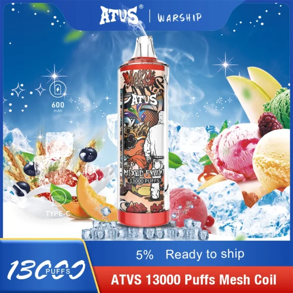 Atvs 13000 Puffs 5% Low Nicotine Rechargeable Disposable Vapes Pen Bulk Buy Wholesale - BaseVape - 4