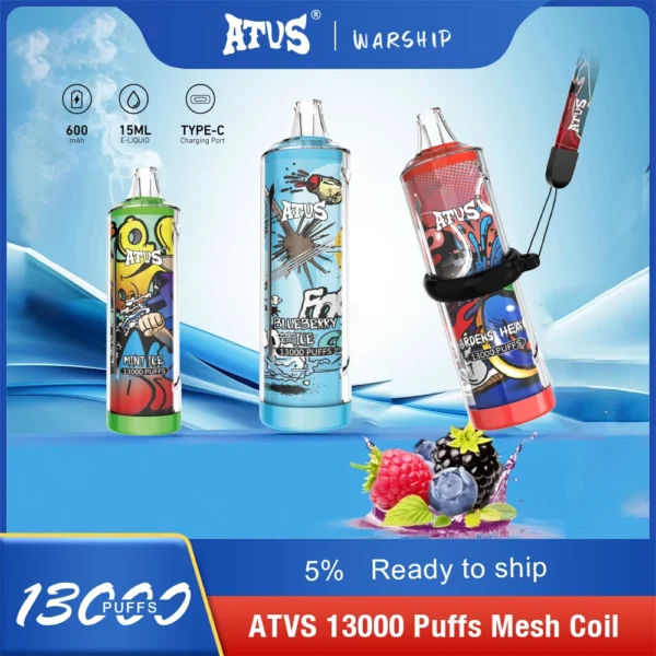 Atvs 13000 Puffs 5% Low Nicotine Rechargeable Disposable Vapes Pen Bulk Buy Wholesale - BaseVape - 1