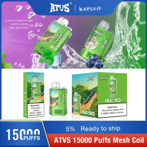 Atvs 15000 Puffs 5% Low Nicotine Rechargeable Disposable Vapes Pen Bulk Buy Wholesale - BaseVape - 11