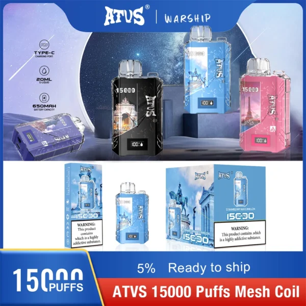 Atvs 15000 Puffs 5% Low Nicotine Rechargeable Disposable Vapes Pen Bulk Buy Wholesale - BaseVape - 9