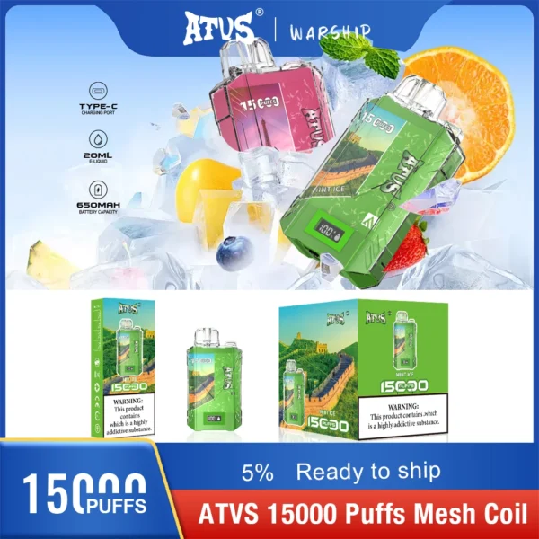 Atvs 15000 Puffs 5% Low Nicotine Rechargeable Disposable Vapes Pen Bulk Buy Wholesale - BaseVape - 4