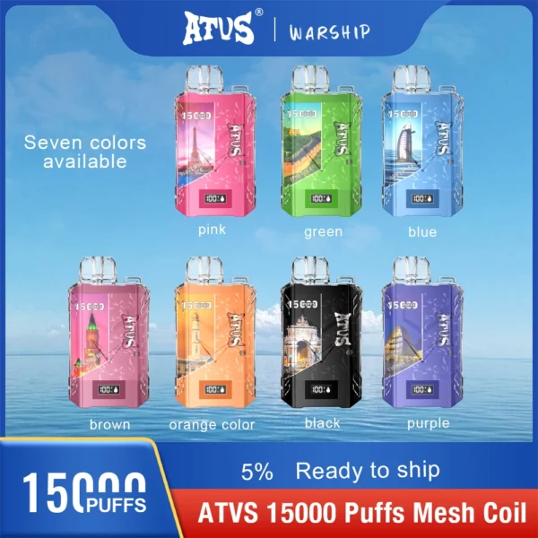 Atvs 15000 Puffs 5% Low Nicotine Rechargeable Disposable Vapes Pen Bulk Buy Wholesale - BaseVape - 1