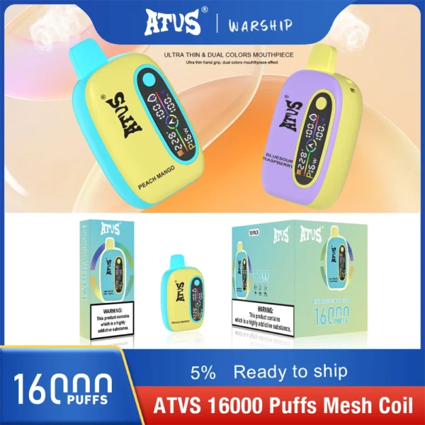 Atvs 16000 Puffs 2% 5% Low Nicotine Rechargeable Disposable Vapes Pen Bulk Buy Wholesale - BaseVape - 9