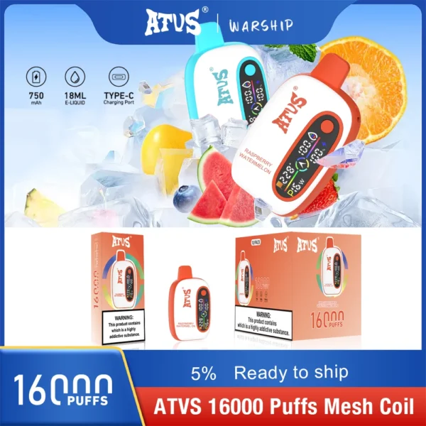 Atvs 16000 Puffs 2% 5% Low Nicotine Rechargeable Disposable Vapes Pen Bulk Buy Wholesale - BaseVape - 6