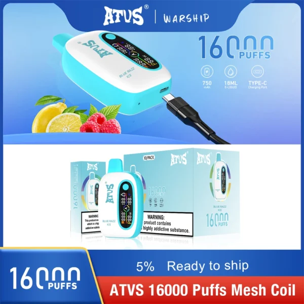 Atvs 16000 Puffs 2% 5% Low Nicotine Rechargeable Disposable Vapes Pen Bulk Buy Wholesale - BaseVape - 15