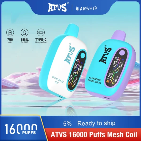 Atvs 16000 Puffs 2% 5% Low Nicotine Rechargeable Disposable Vapes Pen Bulk Buy Wholesale - BaseVape - 14