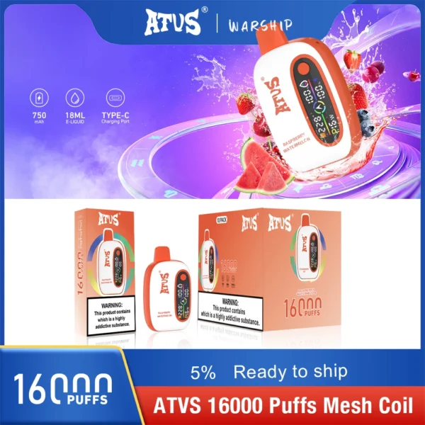 Atvs 16000 Puffs 2% 5% Low Nicotine Rechargeable Disposable Vapes Pen Bulk Buy Wholesale - BaseVape - 13