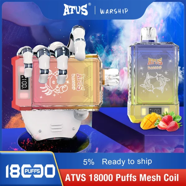 Atvs Warship 18000 Puffs 5% Low Nicotine Rechargeable Disposable Vapes Pen Bulk Buy Wholesale - BaseVape - 10