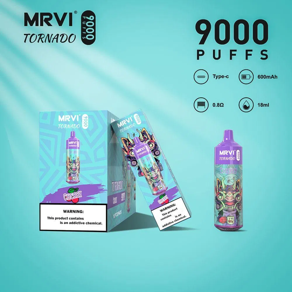 MRVI Tornado 9000 Puffs 2% 3% 5% Low Nicotine Rechargeable Disposable Vapes Pen Bulk Buy Wholesale