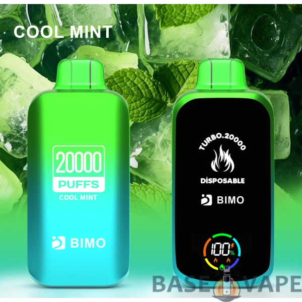 BIMO Turbo 20000 Puffs Full Screen 0% 2% 5% Low Nicotine Rechargeable Disposable Vapes Pen Bulk Buy Wholesale - BaseVape - 7