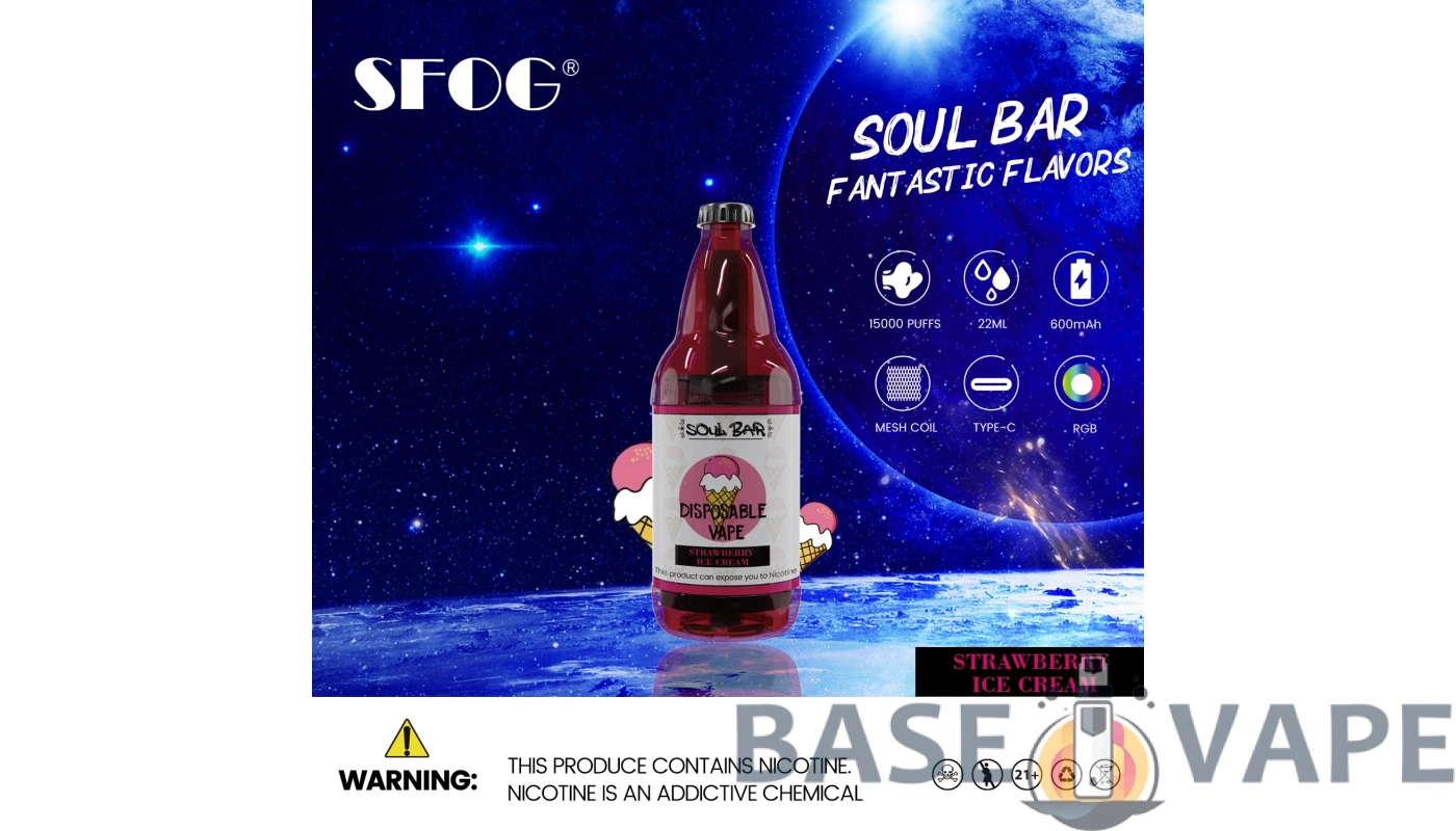 Pourquoi la SFOG Soul Bar est le meilleur choix pour l'achat en gros : 15 000 bouffées de plaisir de vapotage rechargeable - BaseVape - 1